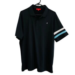 Redvanly Polo Shirt Black Striped‎ Sleeve Performance Mens XL Golf Casual